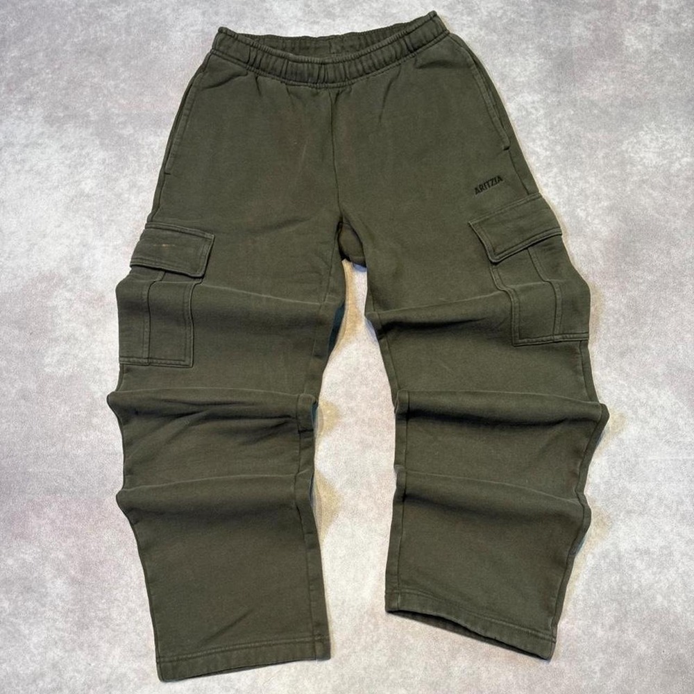 Y2K Aritzia Olive Green Cargo Sweatpants Joggers Womens Fits XS